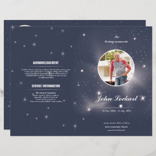 Modèle du programme funéraire (Devant / Derrière)