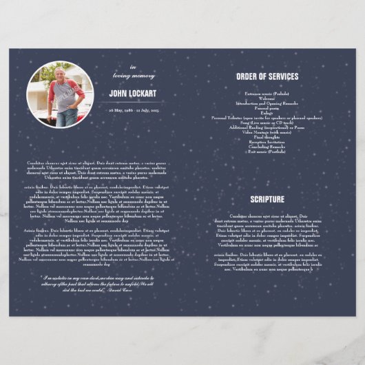 Modèle du programme funéraire (Dos)