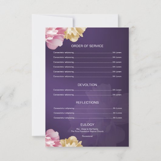 Modèle du programme funéraire (Dos)