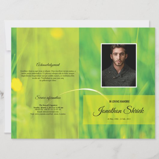 Modèle du programme funéraire (Devant)