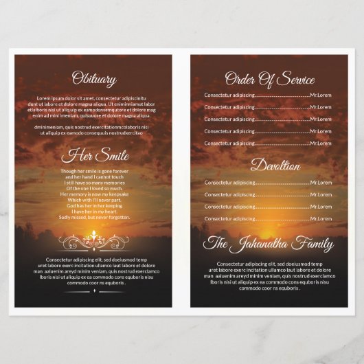 Modèle du programme funéraire (Dos)