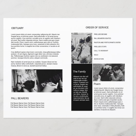 Modèle du programme funéraire (Dos)