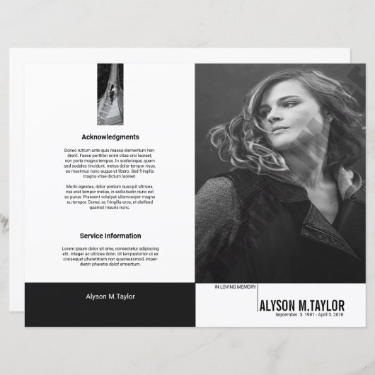 Modèle du programme funéraire (Devant / Derrière)