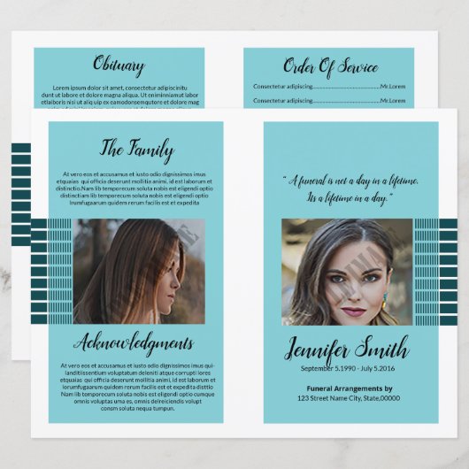 Modèle du programme funéraire (Devant / Derrière)