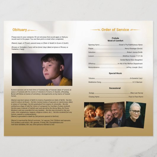 Modèle du programme funéraire (Dos)