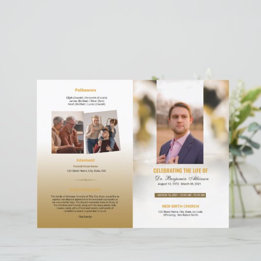 Modèle du programme funéraire (Debout devant)