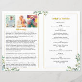Modèle du programme funéraire avec Feuilles verts (Dos)