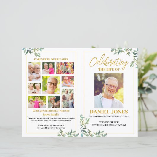 Modèle du programme funéraire avec Feuilles verts (Debout devant)