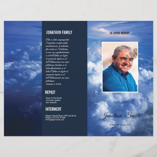 Modèle du programme funéraire Blue Sky (Devant)