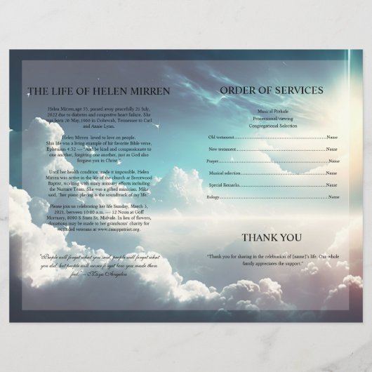 Modèle du programme funéraire céleste (Dos)