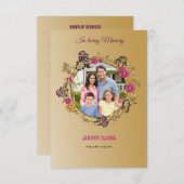 Modèle du programme funéraire commémoratif (Devant / Derrière)