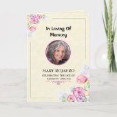 Modèle du programme funéraire commémoratif (Devant)