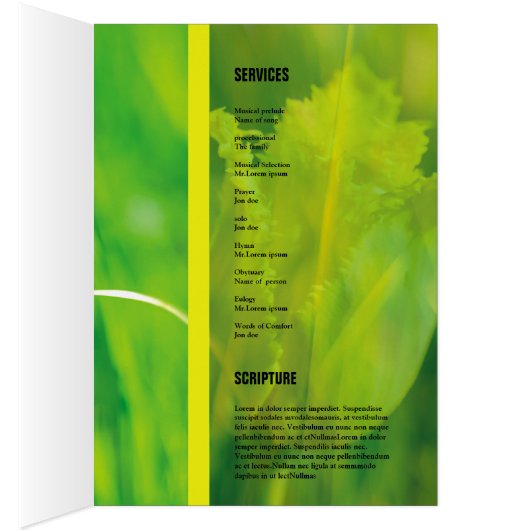 Modèle du programme funéraire commémoratif (Intérieur (Droit))