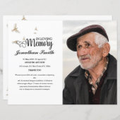 Modèle du programme funéraire de colombe blanche (Devant / Derrière)