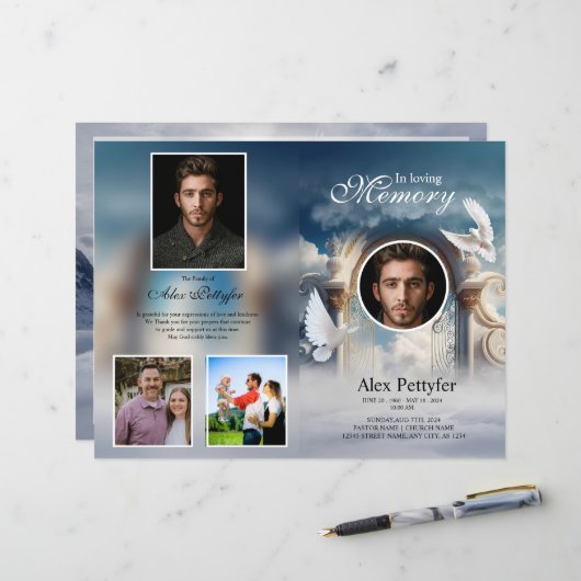 Modèle du programme funéraire de Dove céleste (Devant/Arrière en situation)