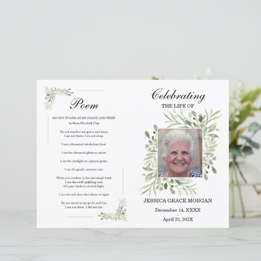 Modèle du programme funéraire de Foliage (Debout devant)