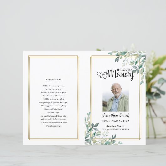 Modèle du programme funéraire de la feuille verte (Debout devant)