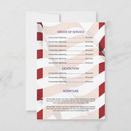 Modèle du programme funéraire de l'Armée militaire (Dos)