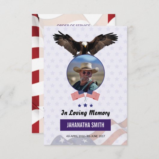 Modèle du programme funéraire de l'Armée militaire (Devant / Derrière)