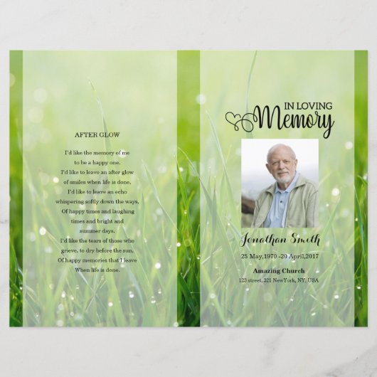 Modèle du programme funéraire de nature verte (Devant)