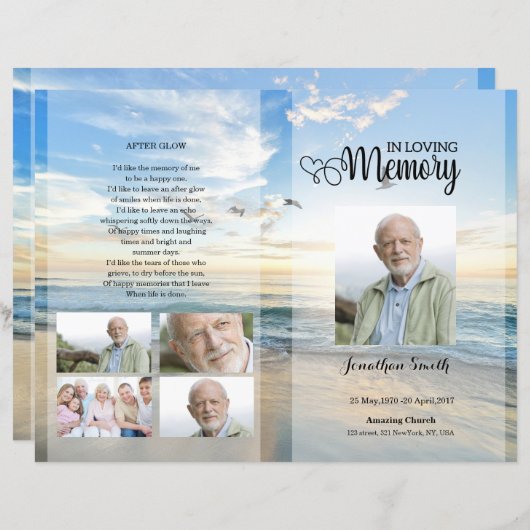 Modèle du Programme funéraire de plage d'or (Devant / Derrière)