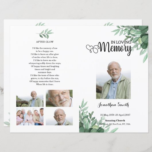 Modèle du Programme funéraire de verdure (Devant / Derrière)