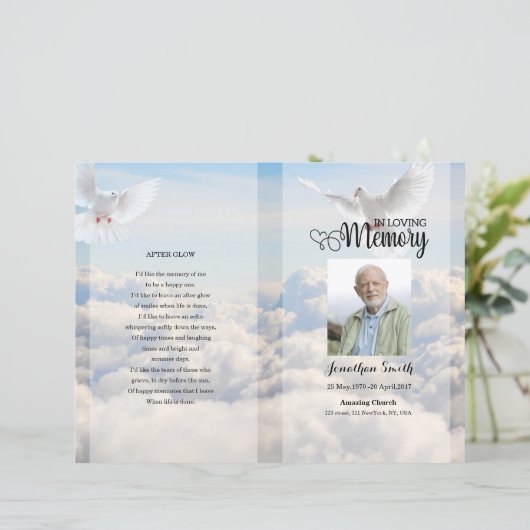 Modèle du programme funéraire Dove & sky (Debout devant)