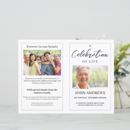 Modèle du programme funéraire essentiel (Debout devant)