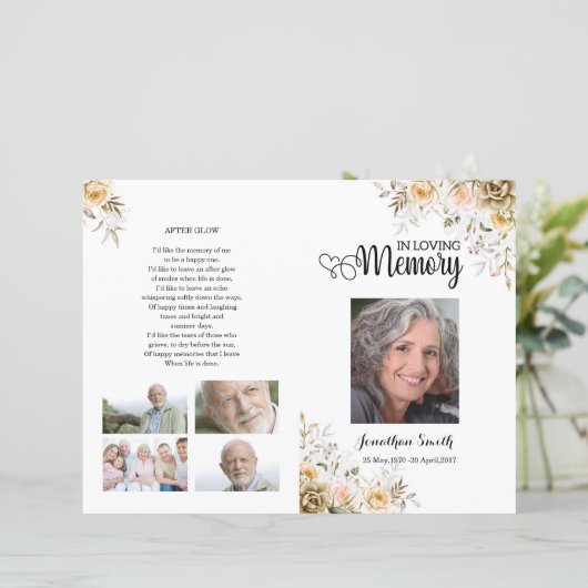 Modèle du programme funéraire fleuri d'or (Debout devant)