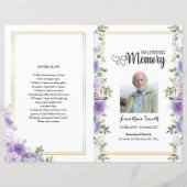 Modèle du programme funéraire fleuri violet (Devant)