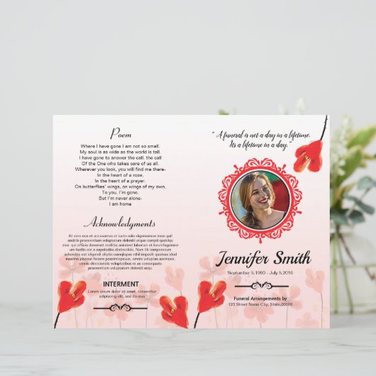 Modèle du programme funéraire floral (Debout devant)