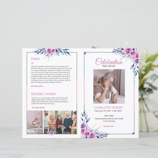 Modèle du programme funéraire floral (Debout devant)