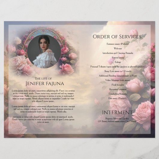 Modèle du programme funéraire floral (Dos)