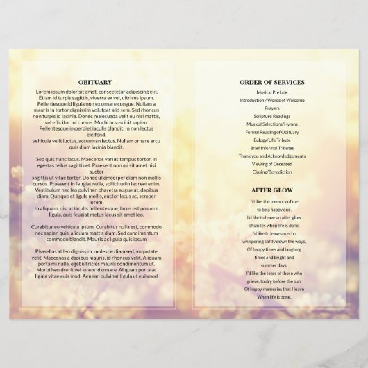 Modèle du programme funéraire floral (Dos)