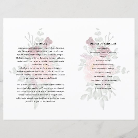 modèle du programme funéraire floral (Dos)