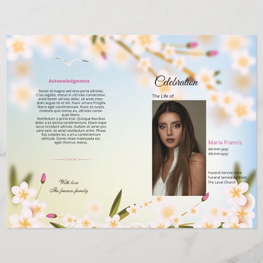 Modèle du programme funéraire floral (Devant)