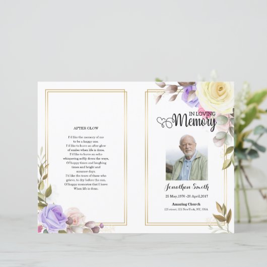 Modèle du programme funéraire floral (Debout devant)