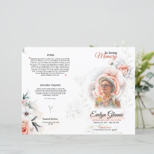 Modèle du programme funéraire floral (Debout devant)