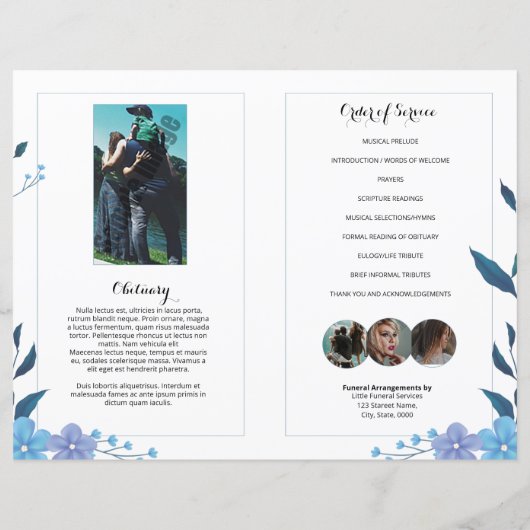 Modèle du programme funéraire floral (Dos)