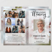 Modèle du programme funéraire floral blanc (Devant / Derrière)