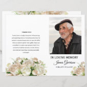 Modèle du programme funéraire floral blanc (Devant / Derrière)