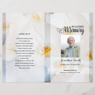 Modèle du programme funéraire floral blanc