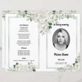Modèle du programme funéraire floral blanc (Devant / Derrière)