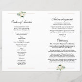 Modèle du programme funéraire floral blanc (Dos)
