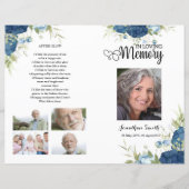 Modèle du programme funéraire floral bleu (Devant)