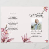 Modèle du programme funéraire floral d'aquarelle (Devant)