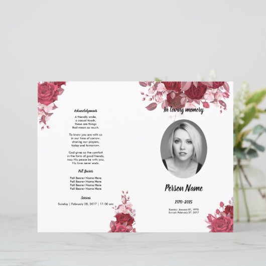 Modèle du programme funéraire floral de Bourgogne (Debout devant)