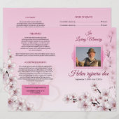 Modèle du programme funéraire floral imprimable (Devant / Derrière)