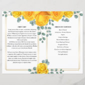 Modèle du programme funéraire floral jaune (Dos)