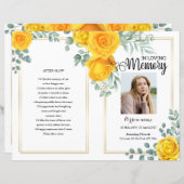 Modèle du programme funéraire floral jaune (Devant / Derrière)